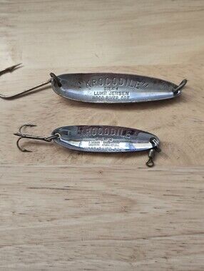 Vintage Luhr Jensen Krocodile #3 & #4 Fishing Lure Nickel Hood River Oregon